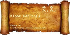 Klasz Károly névjegykártya