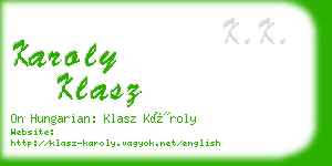 karoly klasz business card